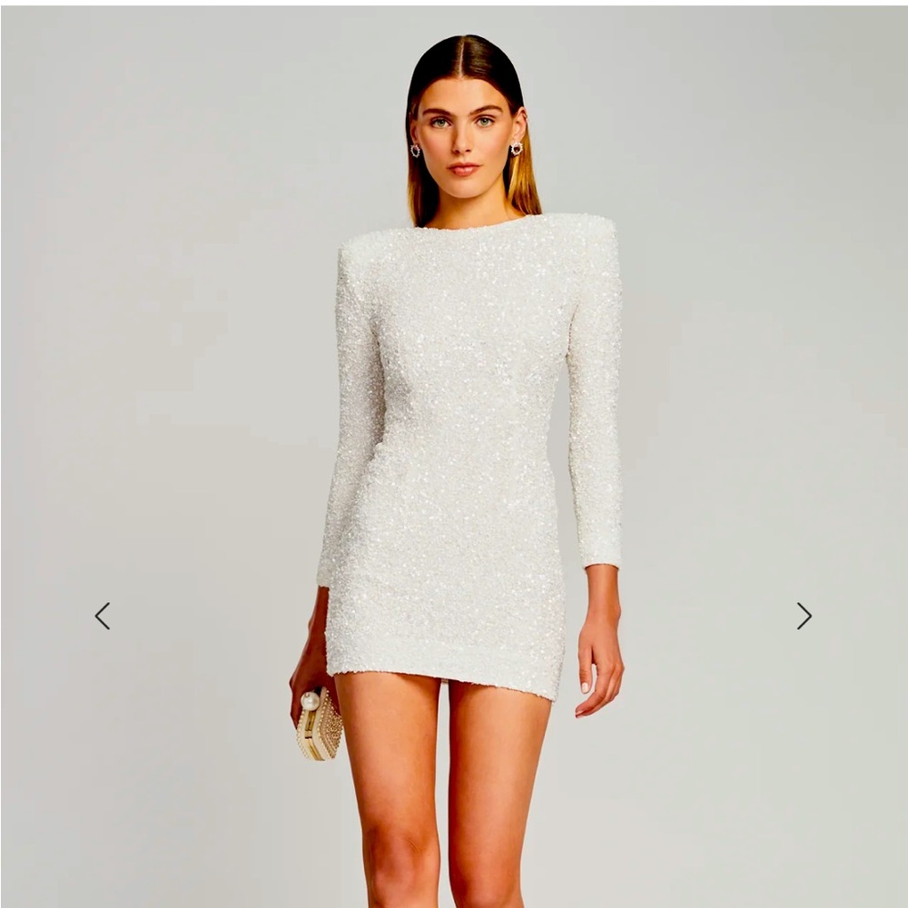 Retrofete Nikki Sequin Dress Size XL in white